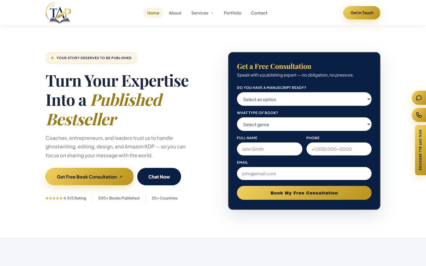 The Authors Prime publishing homepage