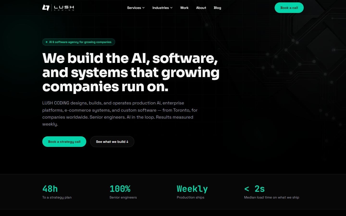 Lush Coding homepage