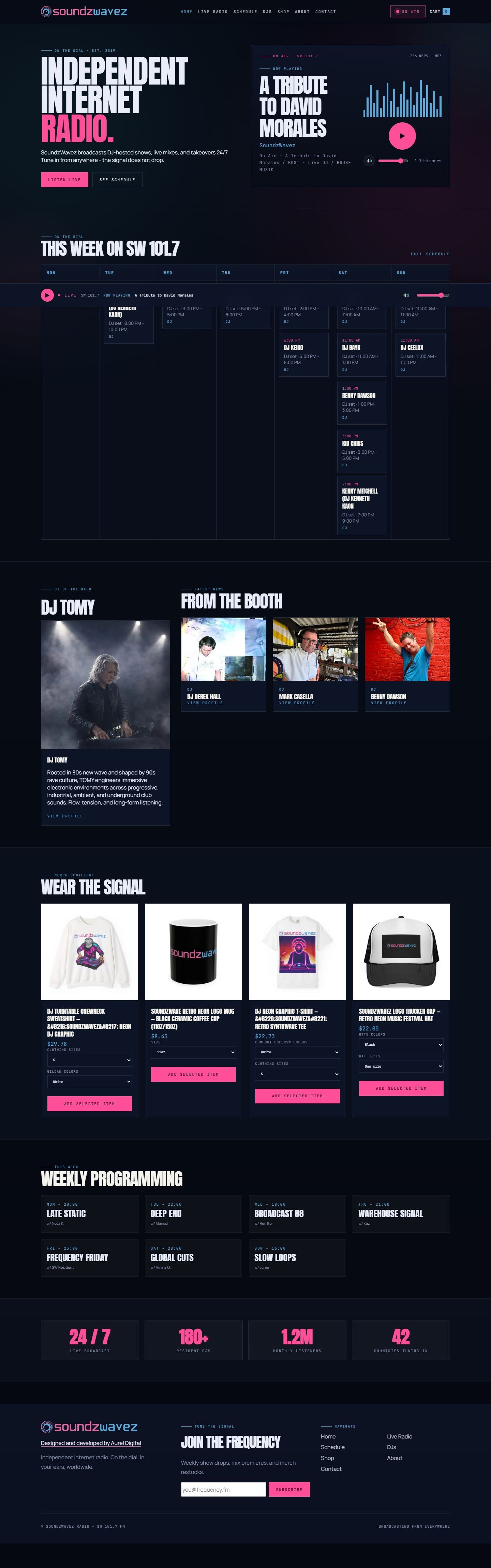 Full homepage of SoundzWavez